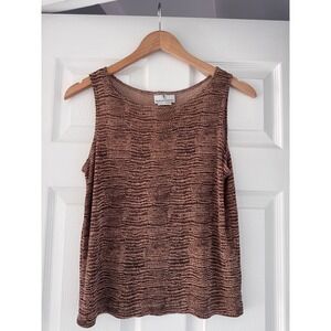 Retro Grunge Mob Wife Animal Print Sleeveless Blouse